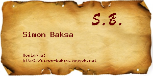 Simon Baksa névjegykártya